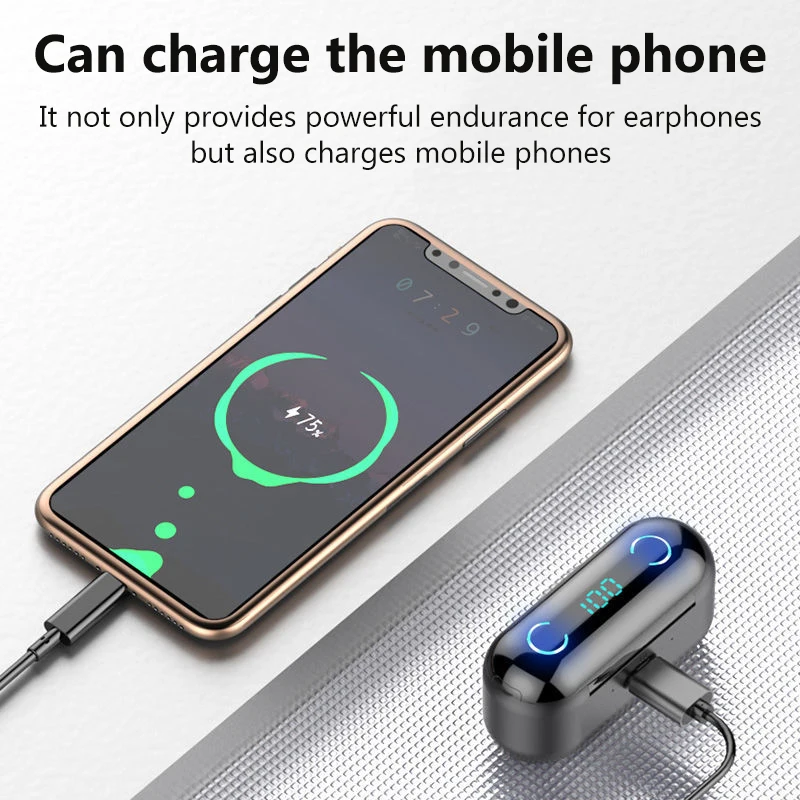 Беспроводные наушники TWS Bluetooth Hi-Fi стереонаушники светодиодный дисплей