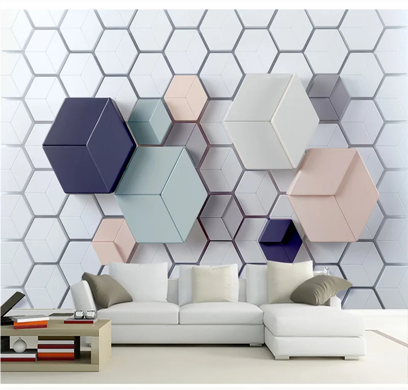 3d стерео современные минималистичные геометрические мраморные мозаичные