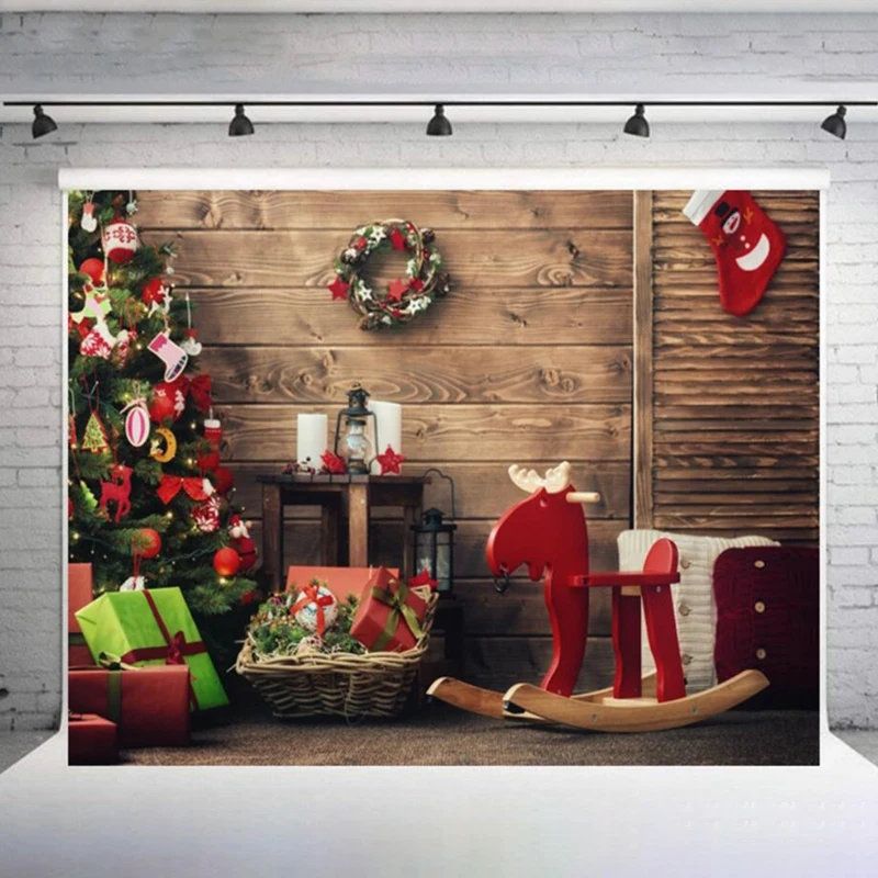 7X5ft Christmas Tree Background Photography Socks Photo Studio Cloth2 | Электроника