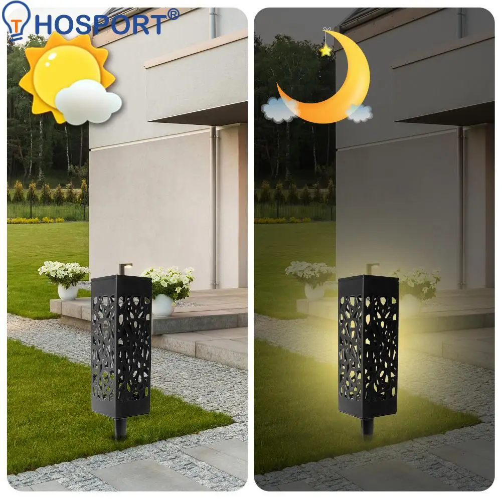 

2/4/6pcs Solar Lawn Light Garden Hollow Out Lawn Lamp Outdoor Pathway Light Waterproof Light-Control Induction Lamp