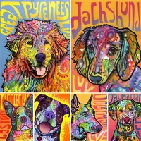 5d diy diamond painting color animals dog cross stitch kit full drill embroidery mosaic art picture of rhinestones decor gift
