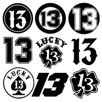 car stickers decor motorcycle decals funny number 13 vinyl decorative accessories waterproof pvc12cmx12cm