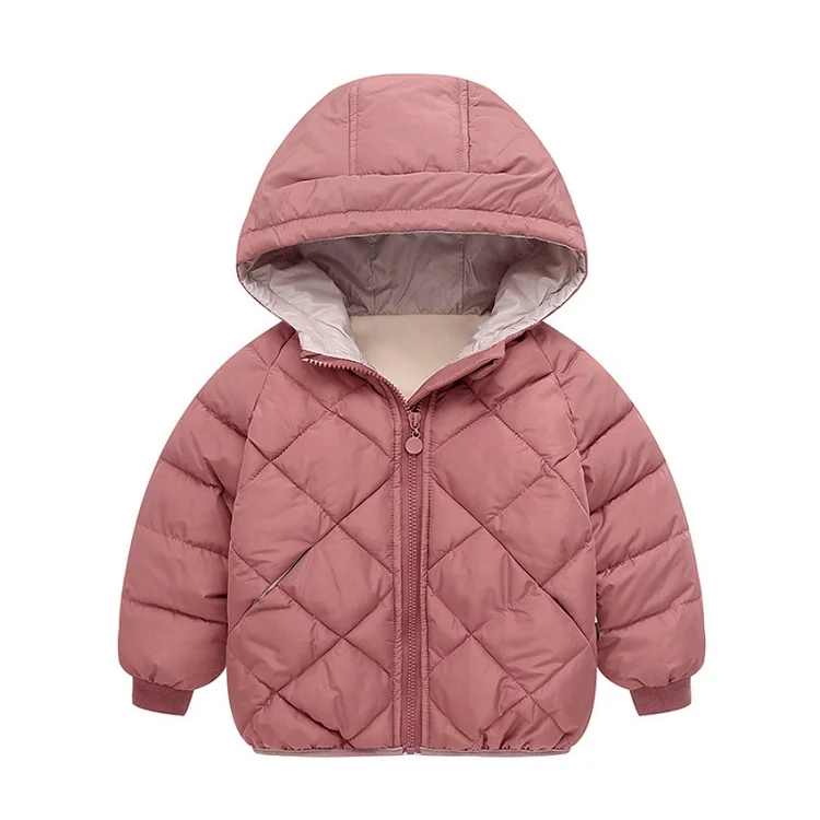 Hooded Brick Red Benemaker/Коллекция года, Весенняя теплая куртка-бомбер для маленьких девочек и мальчиков, детская одежда плотные пальто, комбинезоны верхняя одежда для маленьких детей, YJ026 - Цвет: Hooded Brick Red