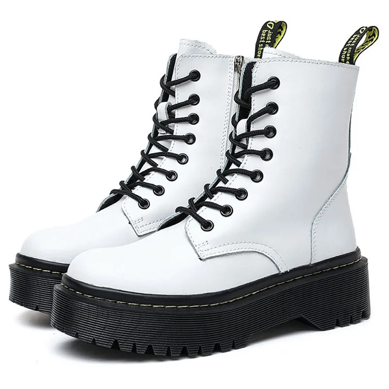 Женские ботинки сезон весна из натуральной кожи женская обувь на платформе и