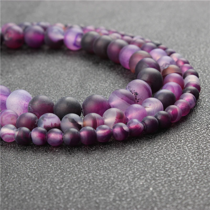 

WholesaleNaturalPurple StripesRoundBeadsLooseBeads6/8/10/12MMSuitableForJewelryMakingDIYBraceletNecklace