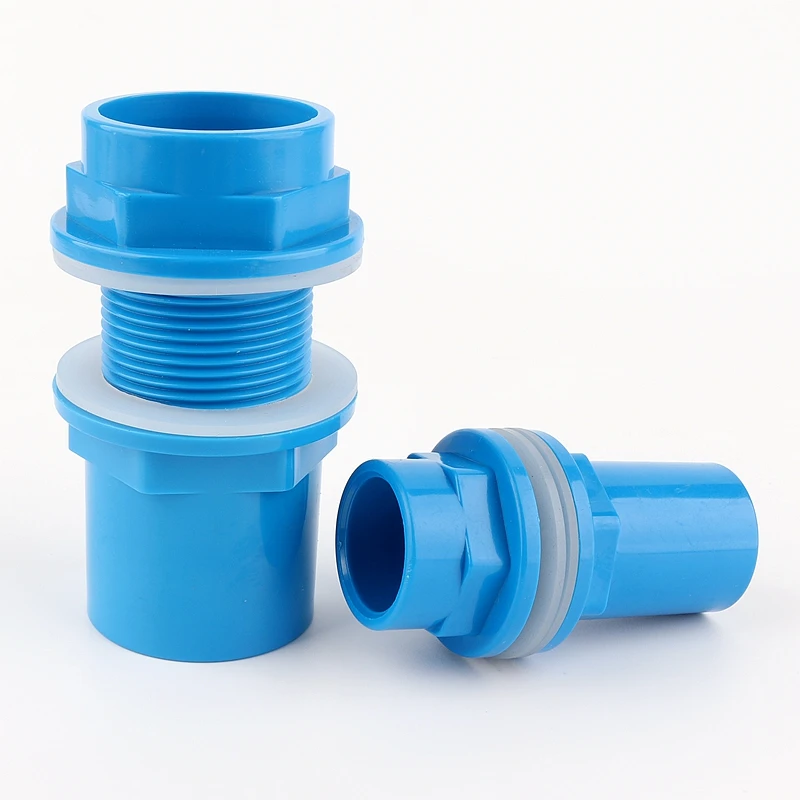 5 Size Avaliable Blue 1/2"~1 1/2" PVC Fish Tank Connector Overflow Thread Garden Water Supply Pipe Fittings Aquarium Accessories | Дом и