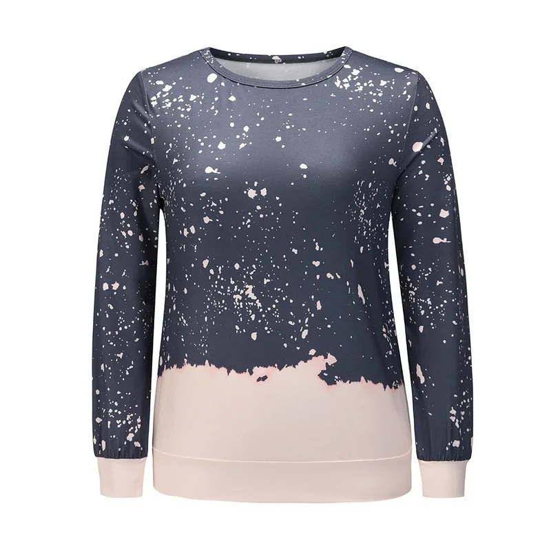 

European and American Autumn and Winter Coat Loose Tie-Dye Long-Sleeved Sweater T-shirt 2020 Jumper Coat