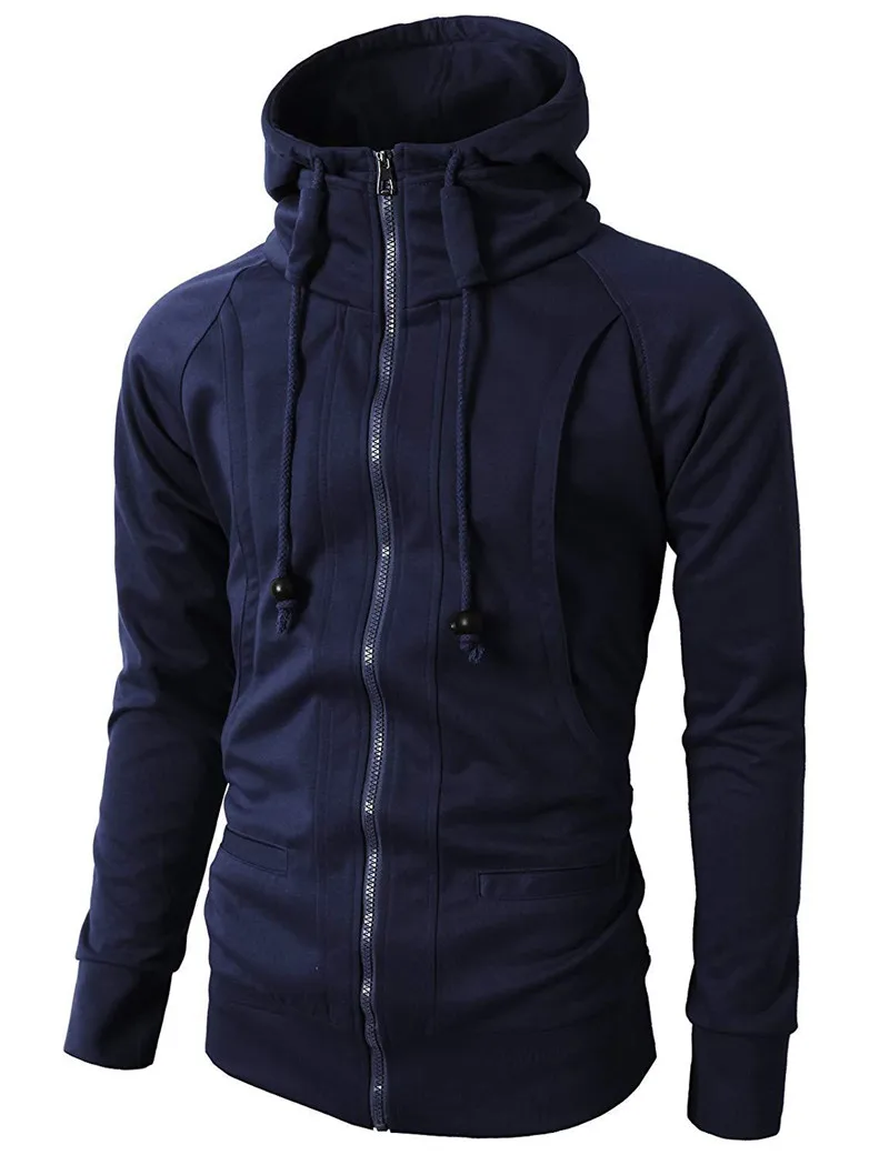 Zipper Jacket Jackets Men Hooded Hoodie Black Gray Navy Sweatshirt Outerwear Long Sleeve Coats Tracksuits Man Hoody Streetwear | Мужская