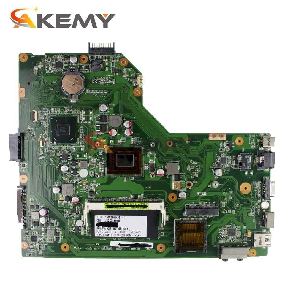 Akemy для Asus X54C K54C материнская плата ноутбука hm65 REV.3.0 с I3-2370U тестом | Компьютеры и