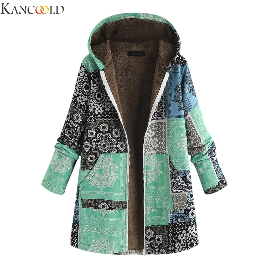 KANCOOLD размера плюс винтажная Женская куртка флисовое пальто зимняя теплая