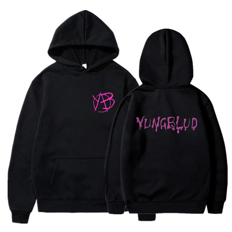

Yungblud Harajuku Style Girl White and Pink Hooded Top Women's Sweatshirt Long Sleeve Winter Top Women's Hoodies Kawaii