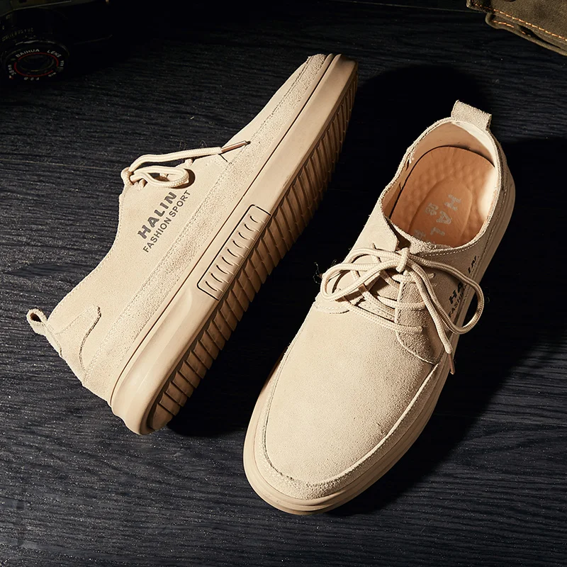 

Luxury Suede Leather Men's Sneakers Lace Up Mens Casual Shoes Outdoor Causal Shoes Male Handmade Leisure Shoes for Man