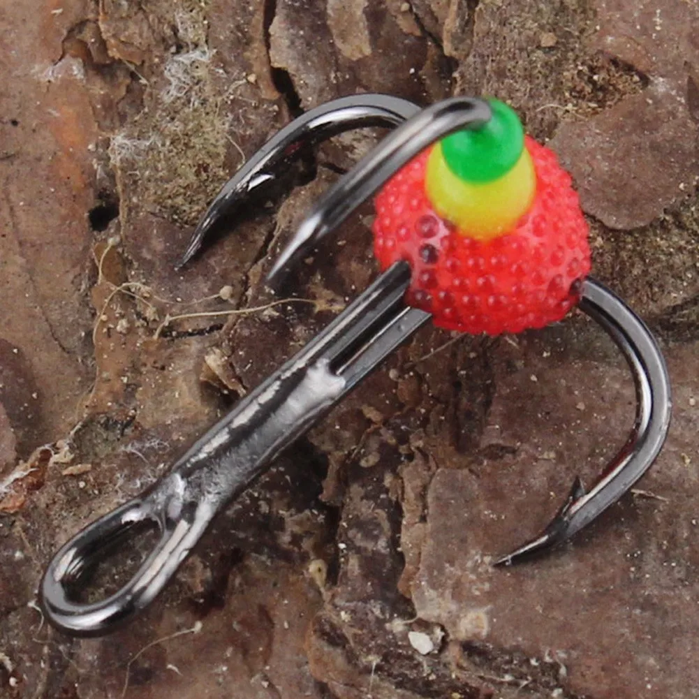 

5Pcs Fishing Hook High Carbon Steel Lock Fishhooks Lure Winter Ice Fishing Hooks Overturned Barbed Trebles Hooks Fishing Tackle