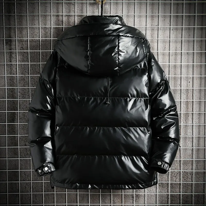 

Thick Warm Men's Winter Solid Color Hooded Jacket Parka Outwear Casual Fashion Windbreaker Zipper Tops Coat Overcoat