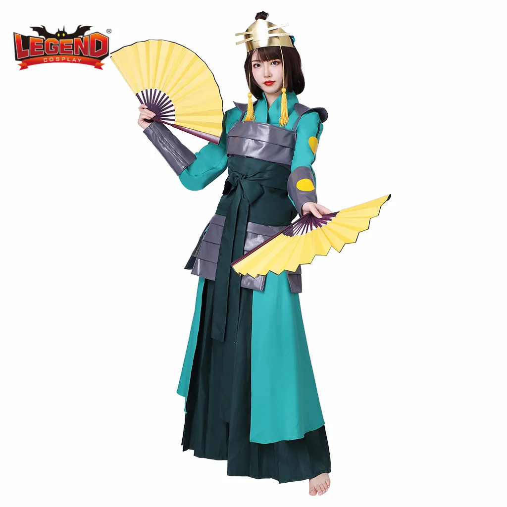 Аватар последний Airbender Kyoshi Warriors Suki Косплей Костюм Униформа платье Хэллоуин