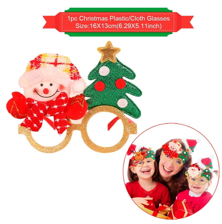 Christmas Glasses 11 Рождественские украшения для дома Подарки рождественские подарки Natale Noel Рождество очки Рождественский Декор с утолщённой меховой опушкой, год - Цвет: Christmas Glasses 11