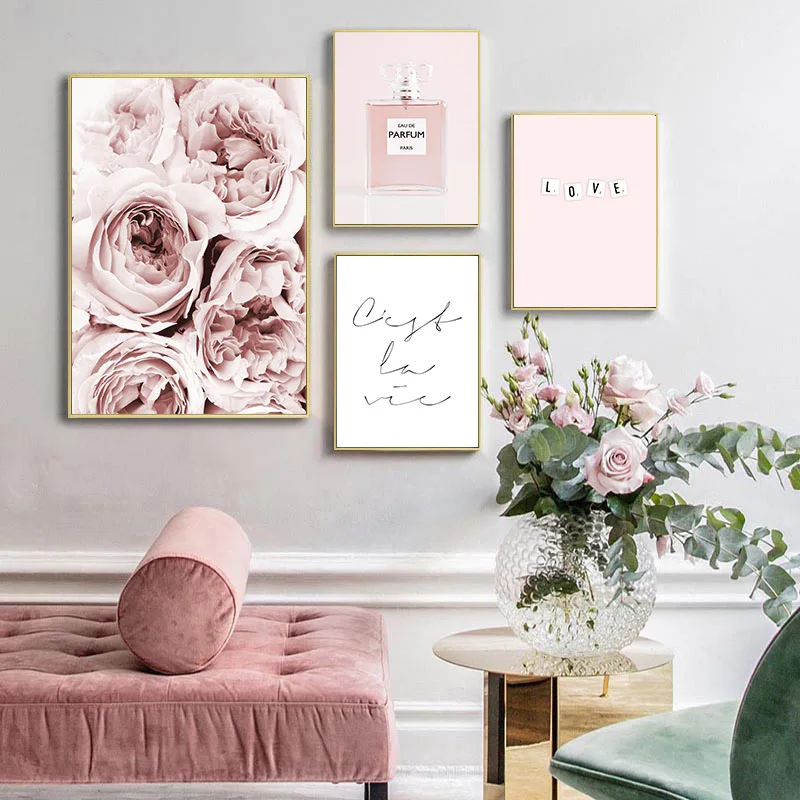 Модный постер для макияжа и печать карта парфюма цветов Парижа холст живопись