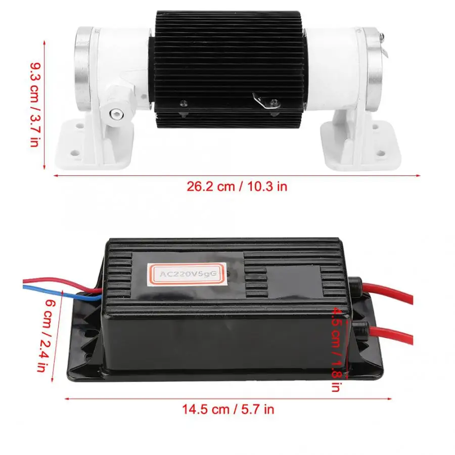 

5g/h Double Air Cooled Ceramic Tube Ozone Generator Home Air Sterilizer Purifier Kit Ozonizador Ozon Generator Ozonizer Odor