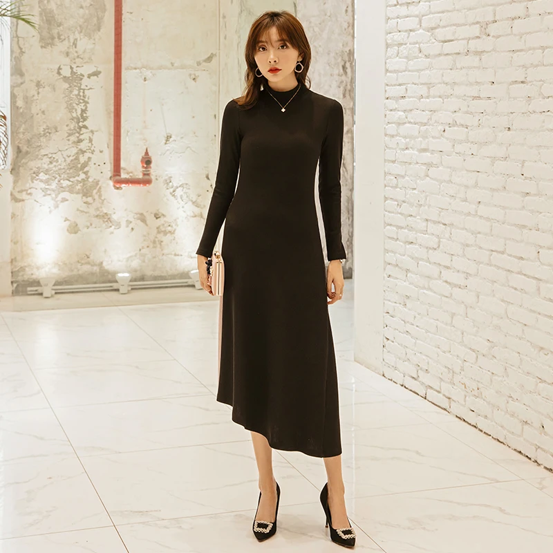 YIGELILA Новое Модное Длинное Платье в стиле пэчворк с круглым вырезом трикотажное