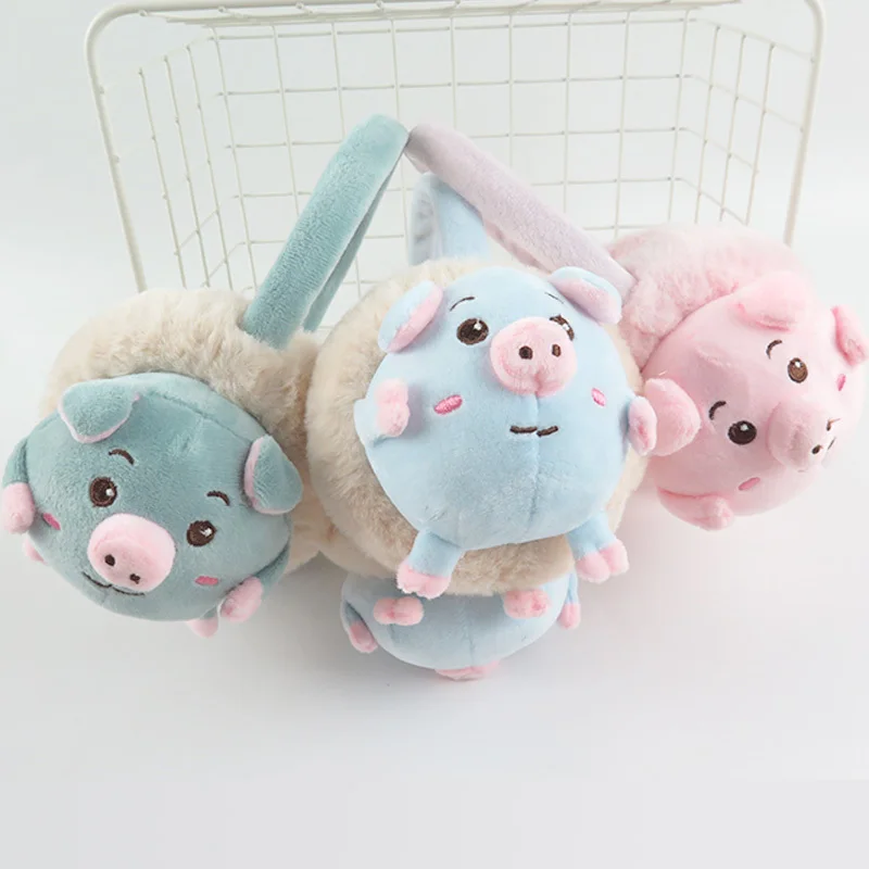 

Cartoon Pig Winter Children Earmuffs Cute Animals Earmuffs Boys Girls Keep Ears Warm Earmuffs For Kids AD0705