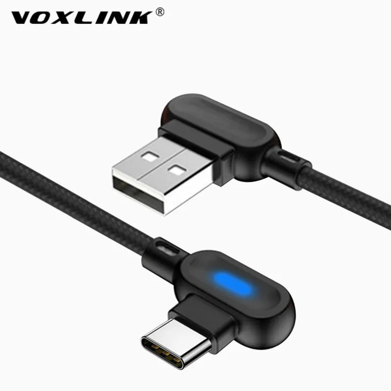 Кабель VOXLINK USB Type C 90 градусов для быстрой зарядки кабель usb c Type-c передачи данных