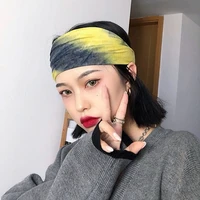 europe fashion print headband 6 colors elastic exercise gym hairband women street hip hop headwear ins bandanas hair accessories
