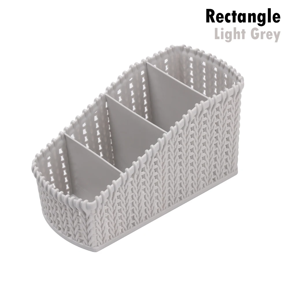 Rectangle Light Gray 4 вида красочных шестигранных ручек для дома и офиса, держатель для карандашей и ручек для хранения косметики, коробка для хранения косметики, ящик для стола, Органайзер - Цвет: Rectangle Light Gray