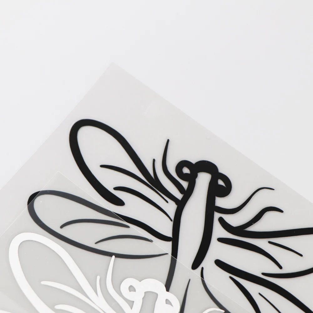 

YOJA 14.310.4CM Flying Dragonflies Cartoon Animals Vinyl Decal Pattern Car Stickers Black/Silver 19C-0256