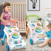 high quality baby walker toddler trolley sit to stand abs musical walker with adjustable screw for kids early learning toy gift