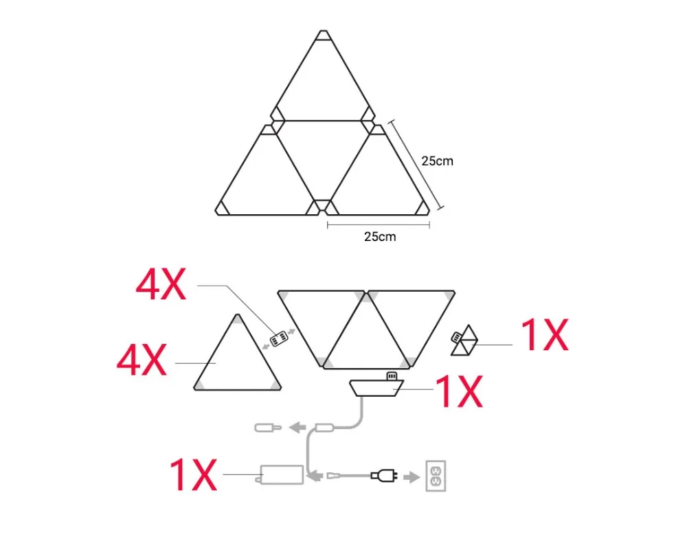 1 box Xiaomi Nanoleaf полноцветная умная нечетная световая плата работает с Mijia для Apple Homekit Google Home настраиваемая установка 4 шт./1 коробка - Цвет: 1 box