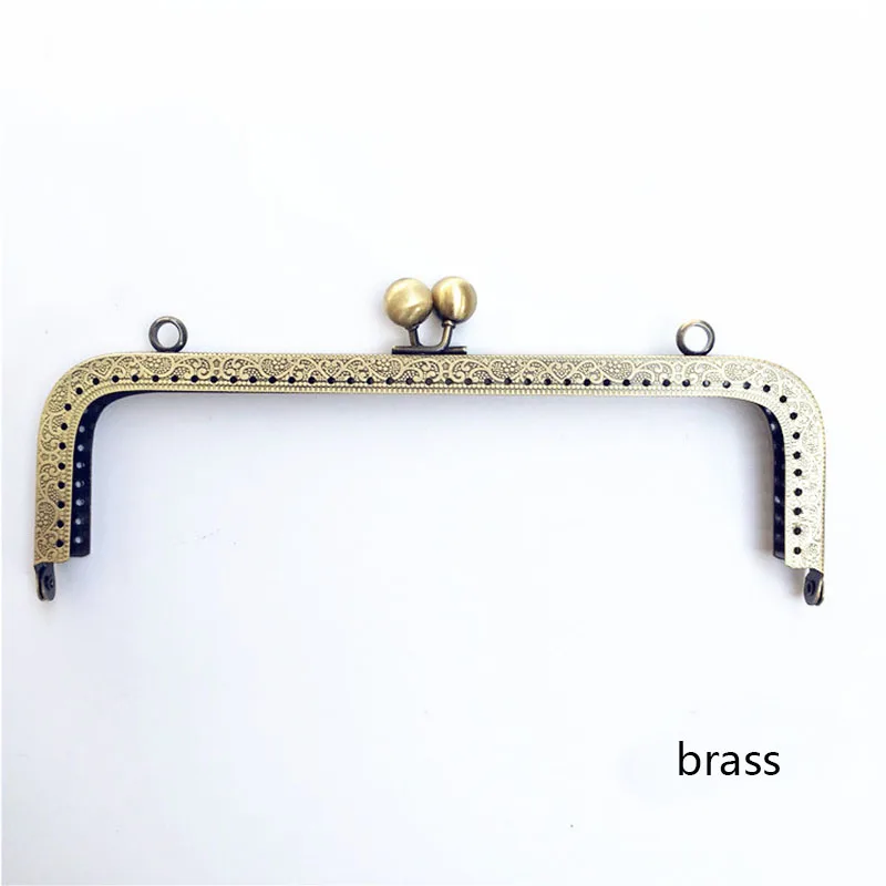 10Pcs 20cm Square Metal Purse Frame Handle for Clutch Bag Handbag Accessories 8inch Kiss Clasp Lock Antique Bronze Brass Silver