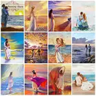 Набор для алмазной вышивки сделай сам, картина с изображением морского побережья, портрета мужчины и женщины, пляжный живописный Набор для вышивки крестиком, подарок для любимого человека, домашний декор