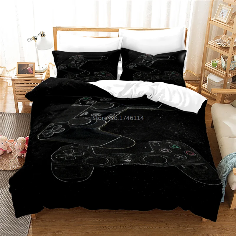 

2/3pcs Gamepad Printed Bedding Set Comfortable Soft Duvet Cover Pillowcase Set Bedclothes Home Textile Twin Full Queen King Size