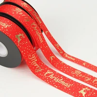 webbing christmas series ribbing bronzing ribbon holiday wedding flowers gift box packaging tape hair band jewelry customize