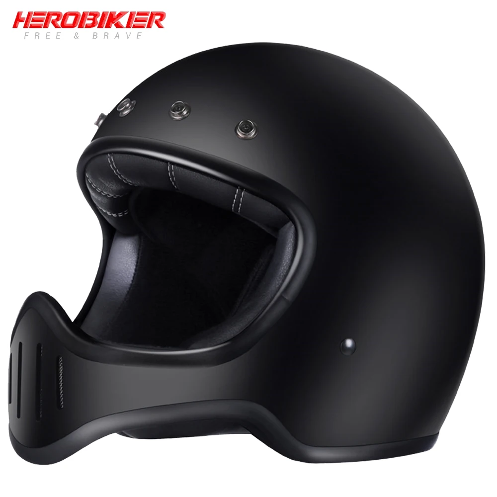 

HEROBIKER Motrocycle Helmet AMZ Locomotive Retro Helmet Casco Moto Capacete Casque Cruise Helmet Fiberglass DOT Certification