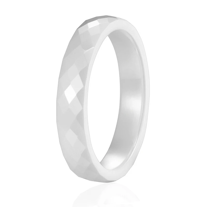 White 4mm TIGRADE 4/6 мм черный Керамика кольцо для обувь для мужчин и женщин; розовое платье ручной работы с кроя Одежда высшего качества ювелирные изделия, не оставляя на нем царапин Для женщин кольца, не вызывает аллергии - Цвет основного камня: White 4mm