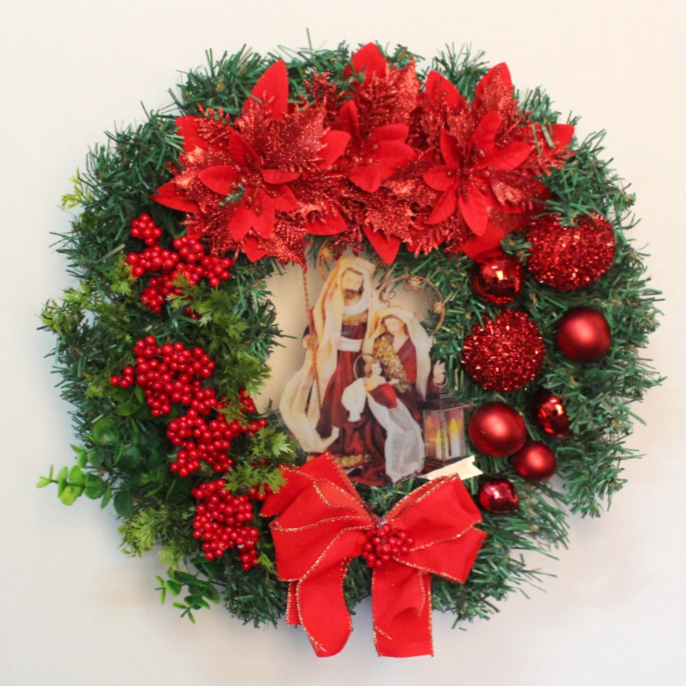 

Рождественский венок с Иисусом Христом, строительное украшение для дома, рождественские украшения, новый Рождественский венок с Иисусом