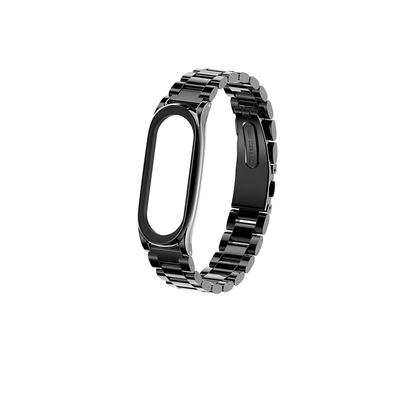 Bead Plus Black Mi jobs mi band 4 металлический браслет из нержавеющей стали для Xiaomi mi Band 4 mi Band 3 ремешок Смарт-часы mi band 4 correa браслет - Цвет: Bead Plus Black