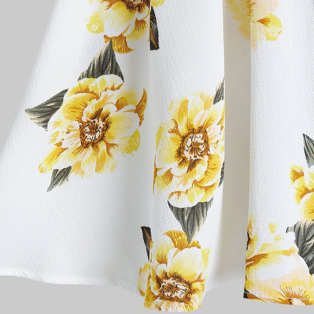 Женское модное платье с коротким рукавом и принтом подсолнуха женское