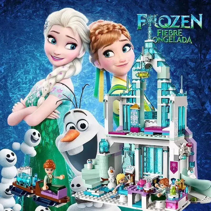 

Disney Frozen 316pcs Dream Princess Elsa Ice Castle Princess Anna Set Building Model Blocks Gifts Toy Compatible with Legoings