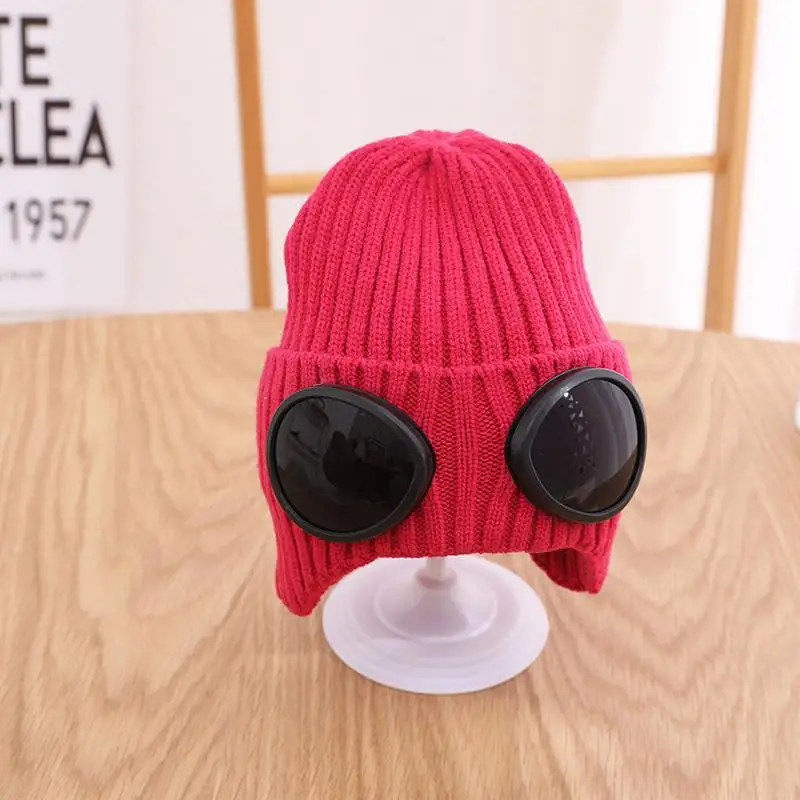 

2021 Winter Acrylic Solid Color Thicken knitted hat warm hat Skullies cap beanie hat for Children boy and girl 64