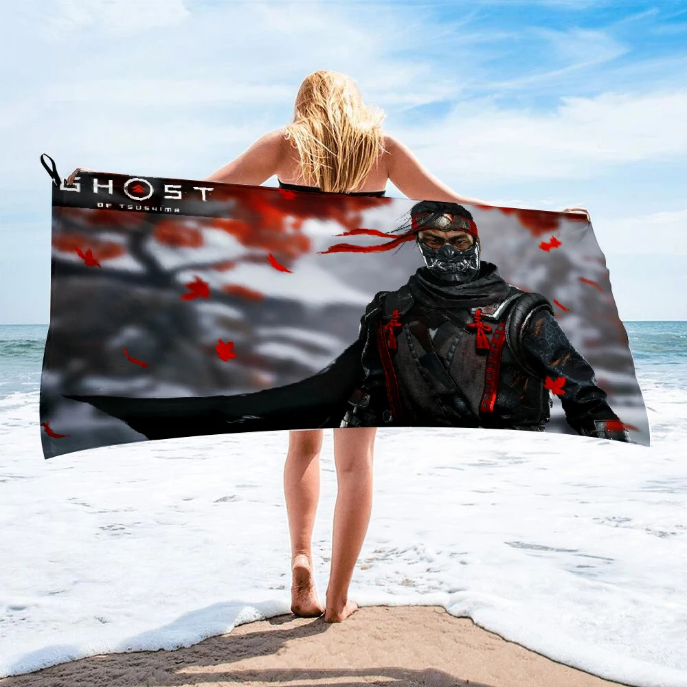 Пляжное полотенце из микрофибры с принтом призрака цушимы | Спорт и развлечения