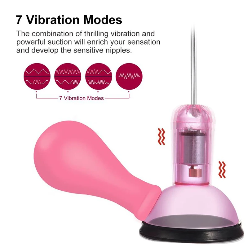 Erotic 7 Mode Vibrating Nipple Sucker Breast Pump Massager Stimulator Vibrator Goods for Adult Sex Toys Women Shop |