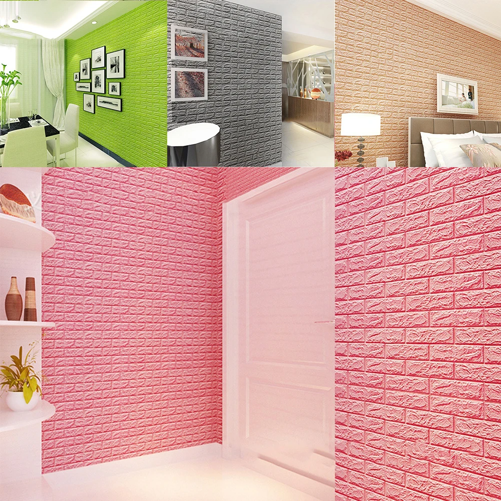 

3D Self-Adhesive Wallpaper Panel For TV Wall Sofa Background Wall Decor Waterproof PE Foam Bricks Wall Home Decoration