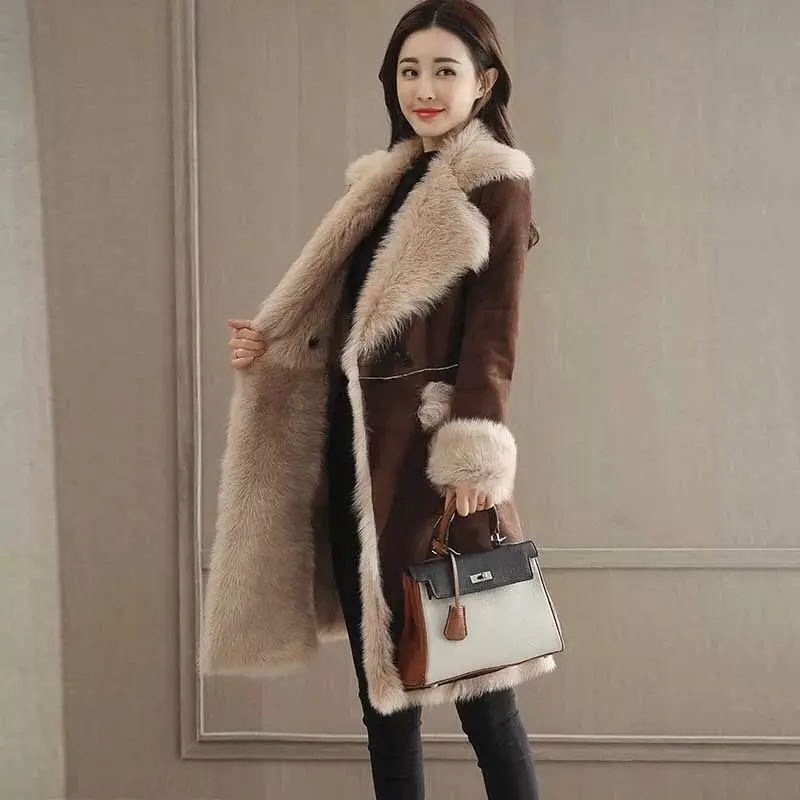 Женское шерстяное пальто зимнее из овечьей шерсти длинное Стильное женское