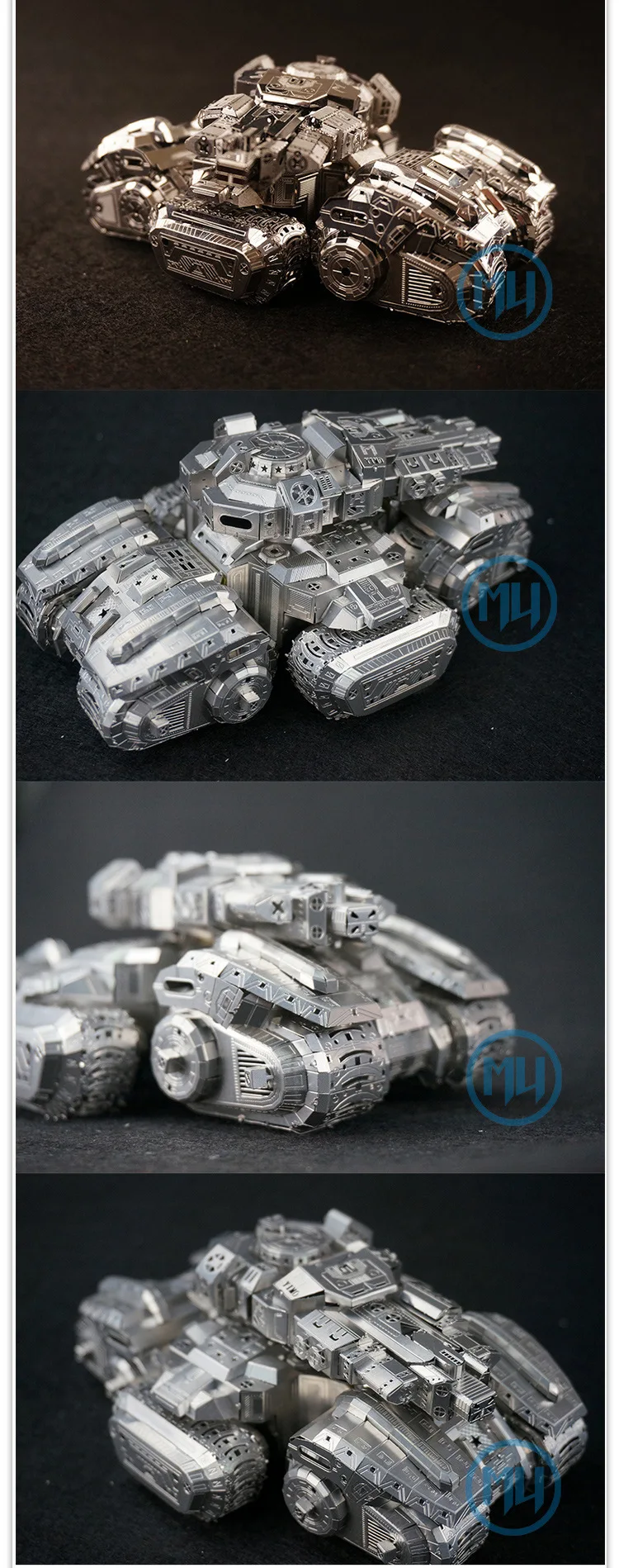 Полностью Металлическая Нержавеющая сталь DIY собранная модель 3D головоломка StarCraft Terran Tank