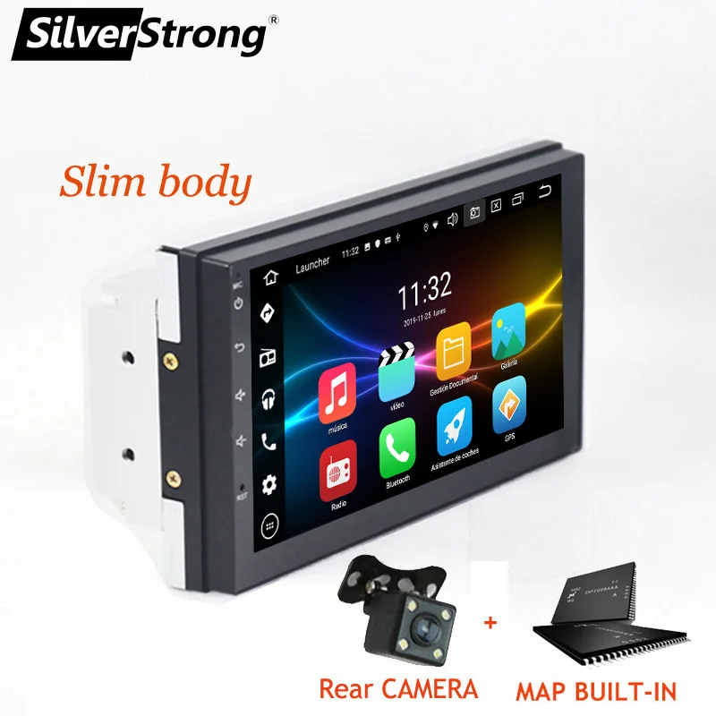 SilverStrong Android10.0 ips автомобильный 2DIN универсальный радио gps стерео DSP два din Авто радио с google play - Цвет: 705B-M3cam