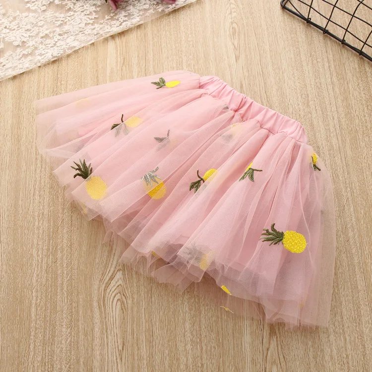 2020 летние комплекты одежды для девочек Милая Корейская футболка + юбка с вышивкой