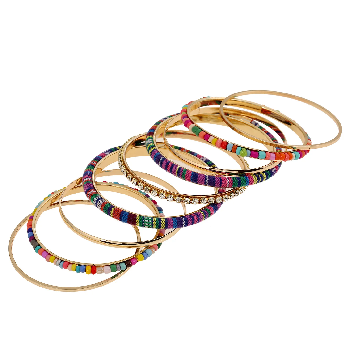 

Wishspace glass beads color rope winding Bohemian fashion jewelry wholesale bracelet popular woman