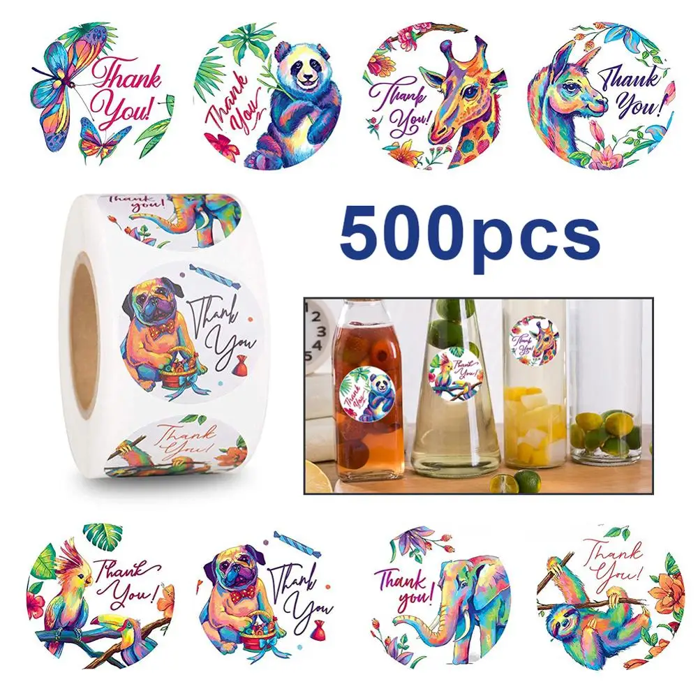 500 шт. 1 дюйм цветочный наклейка спасибо ремесло Кухня банки хлеб Органайзер